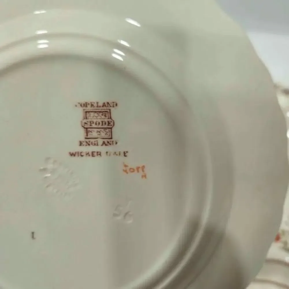 Copeland Spode Wicker Dale Cowslip Dishes Set